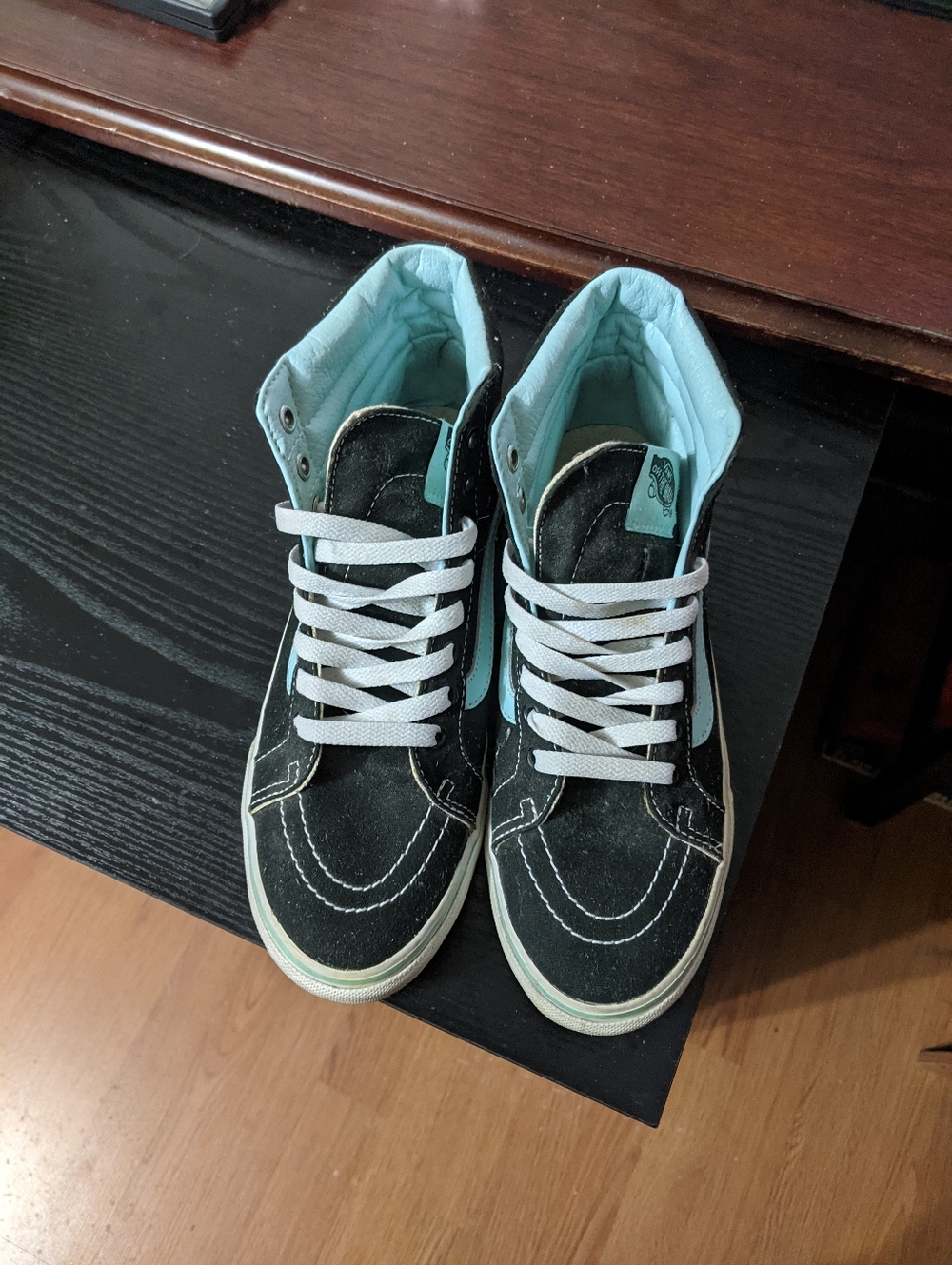 Vans SK8 Hi Sneakers in Black and Teal
